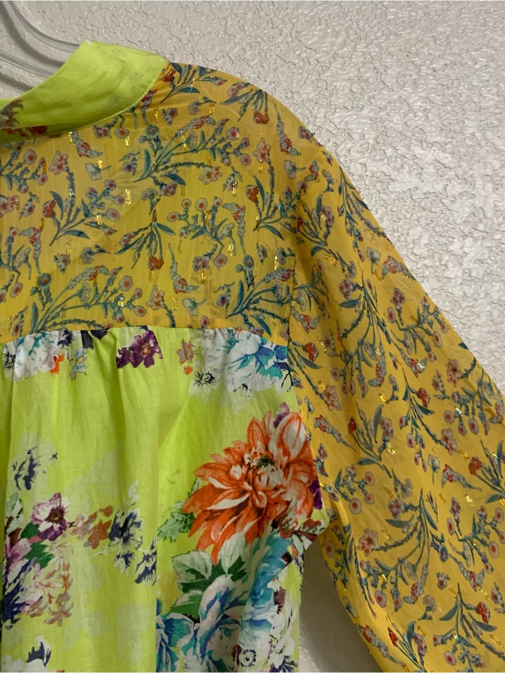 Aratta Silent Journey Shirt Top Blouse Womens M Floral Sheer Lightweight Boho - Picture 10 of 16